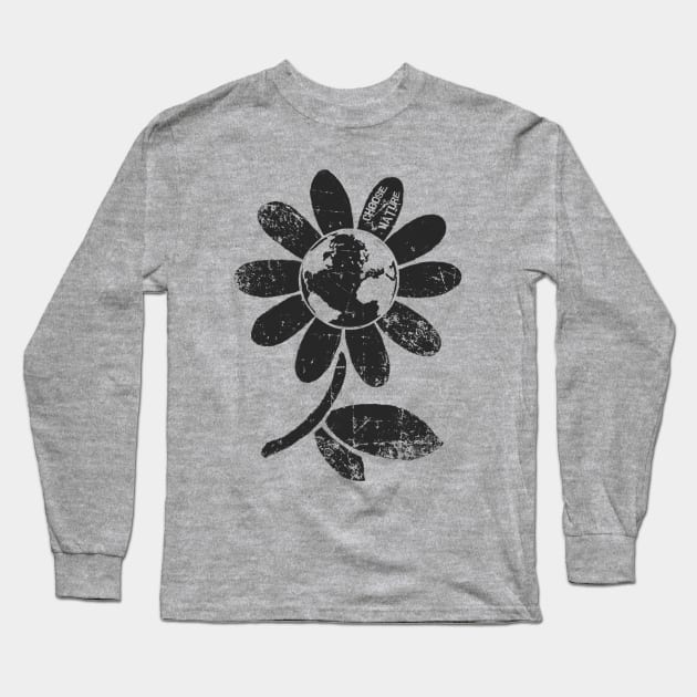 Choose Nature, Earth Daisy Flower. Long Sleeve T-Shirt by InkdieKiller